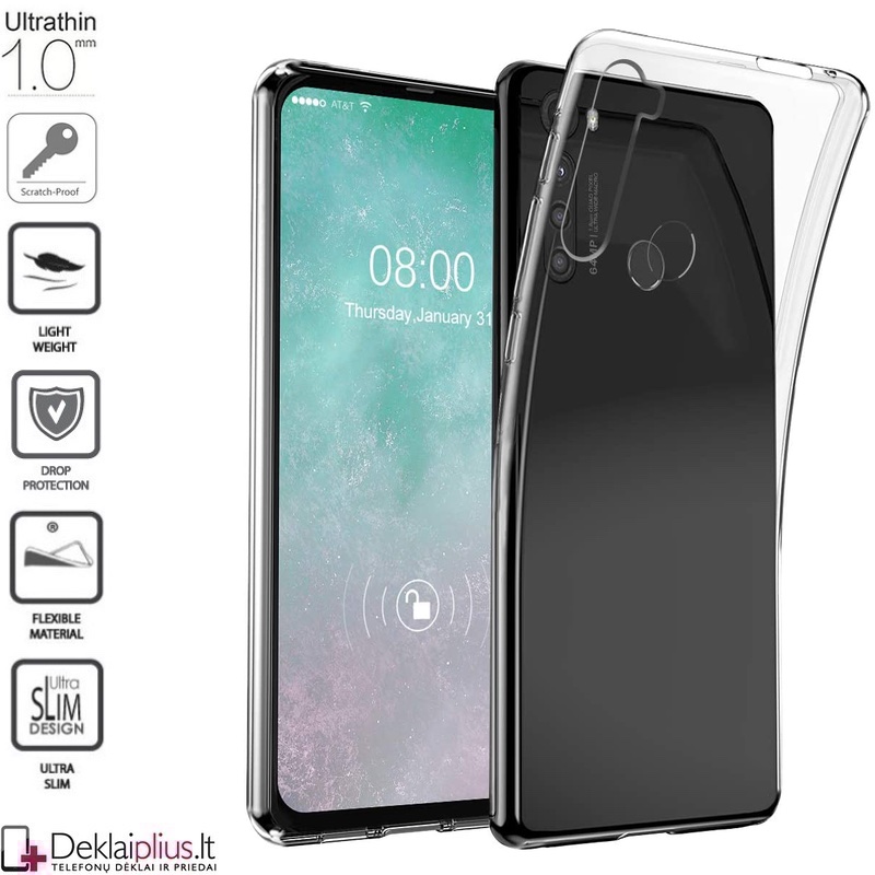 Skaidrus - 1 mm.storio silikoninis dėklas (Motorola One Fusion Plus) Skaidrus - 1 mm.storio silikoninis dėklas (Motorola One Fusion Plus)